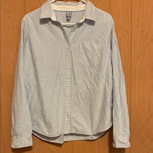 Men's Light Blue Striped Casual Shirt